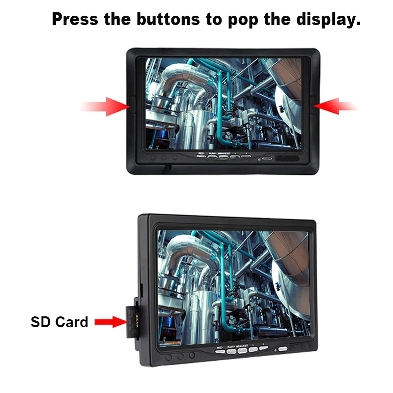 Handheld Industrial Endoscope Camera System 7' LCD 23MM 20M Fiberglass Cable Drain Inspection with DVR Function for Pipeline
