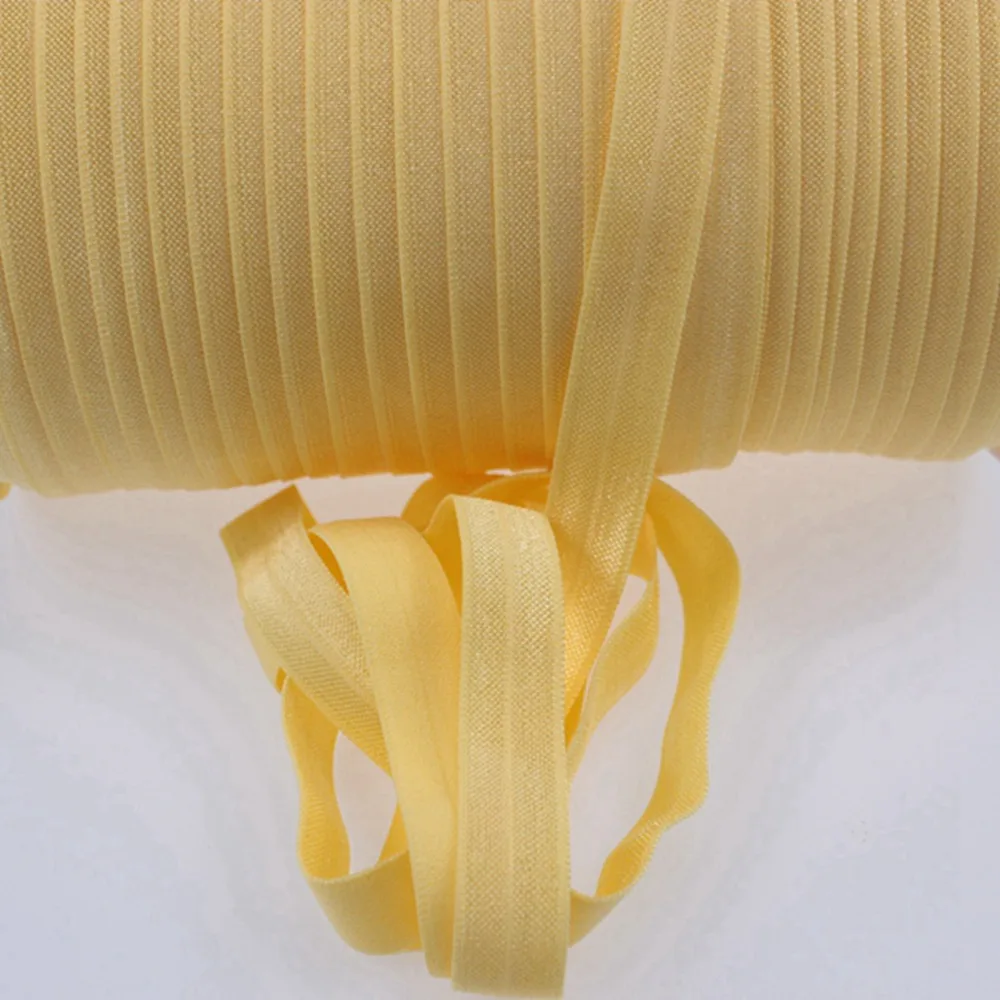 Wholesale foe 5/8 inch 16mm solid foe elastic ribbon for kids hair tie headband accessories 614-Chamois 50 yards/lot