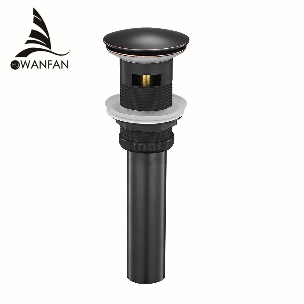 

Сливные детали для ванной комнаты, черный латунный сливный стопор для туалета, умывальник, всплывающая сливная пробка с переливом, аксессуары для смесителя, HJ-0618H