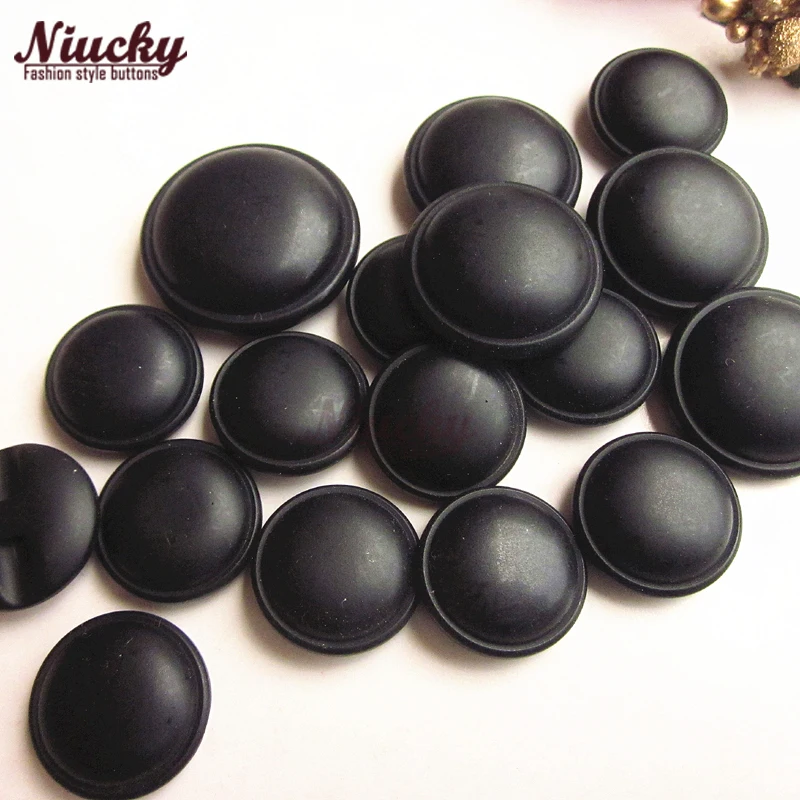 Niucky 18mm-25mm Tunnel Shank Black Leisure Coat Suit Buttons for Sewing High Quality Black Fashion Buttons Supplies R0301-007