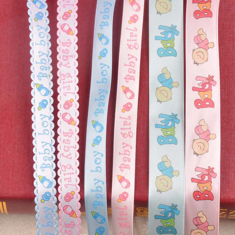 6yard/lot Baby Ribbons Pink/blue Trim Lace Set 1.5/2.5mm Sewing Fabric Decorative Box Packing Bow Craft DIY Accessories C2228