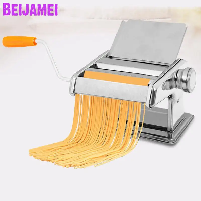 BEIJAMEI Small Manual Noodle Pasta Press Machine Household Multifunctional Dumplings Wonton Skin Maker