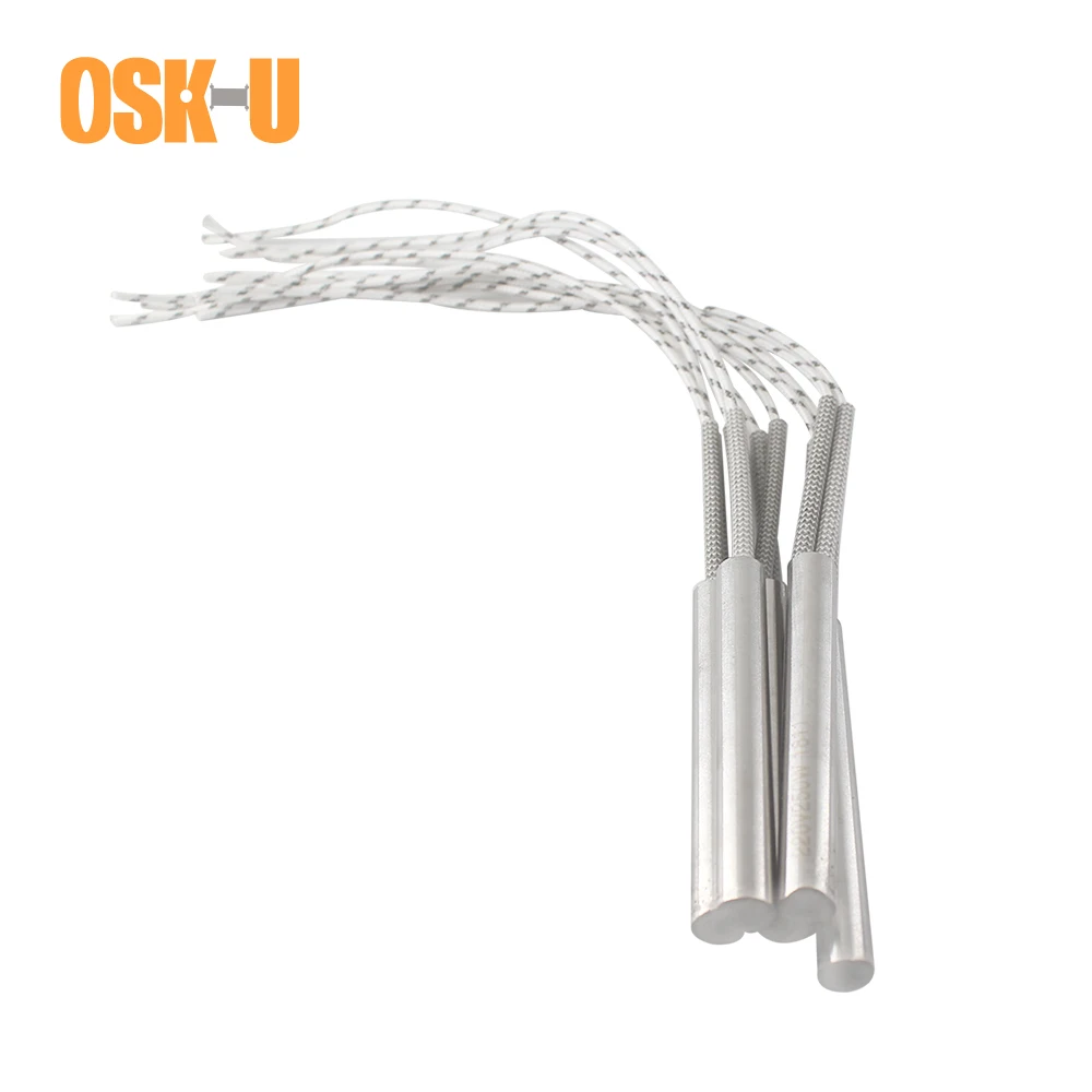 2pcs Electrical Cartridge Heater Element 220V 10mm Tube Diameter Stainless Steel Cartridge Heating Resistance Element