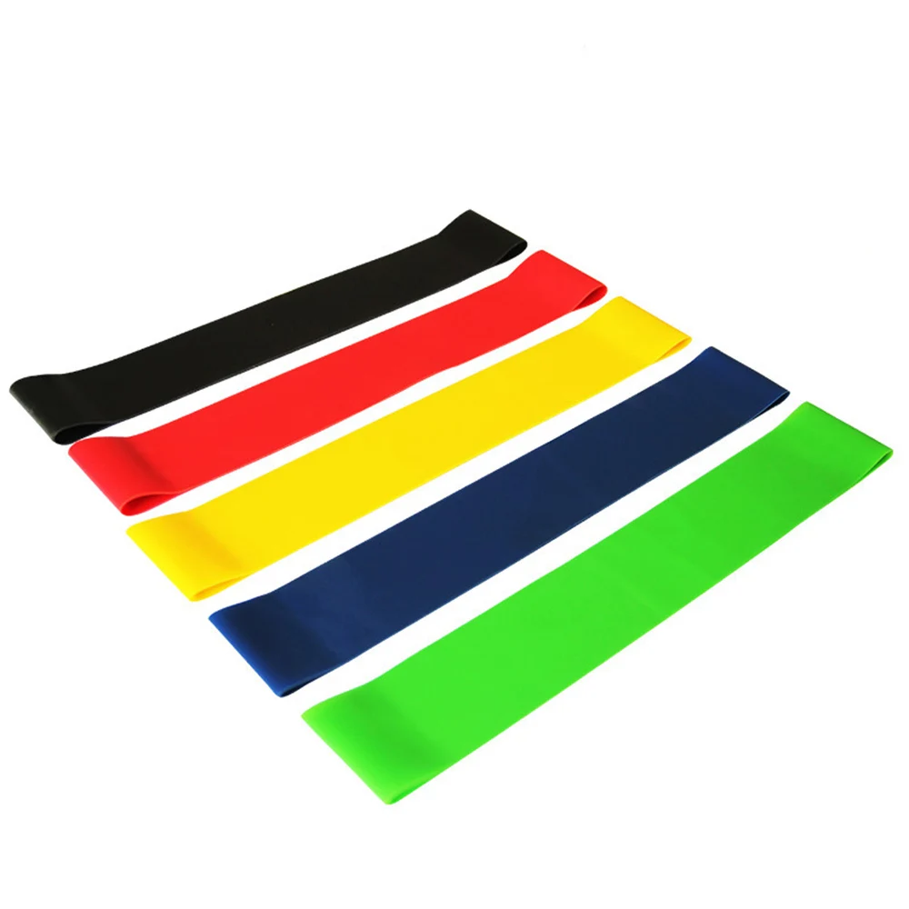 Yoga-Widerstandsbänder, 5 Farben, Widerstandsschlaufen, Dehnübungen, Pilates, Fitnessgeräte, für das Fitnessstudio, zu Hause, für Sporttraining und Workouts (5 bis 25 Pfund). – Detail 7