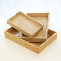 Bamboo Rectangular Storage Tray, Household Tea Tray, Daily Fruit Tableware, Set Bamboo Tray, Hotel Tableware