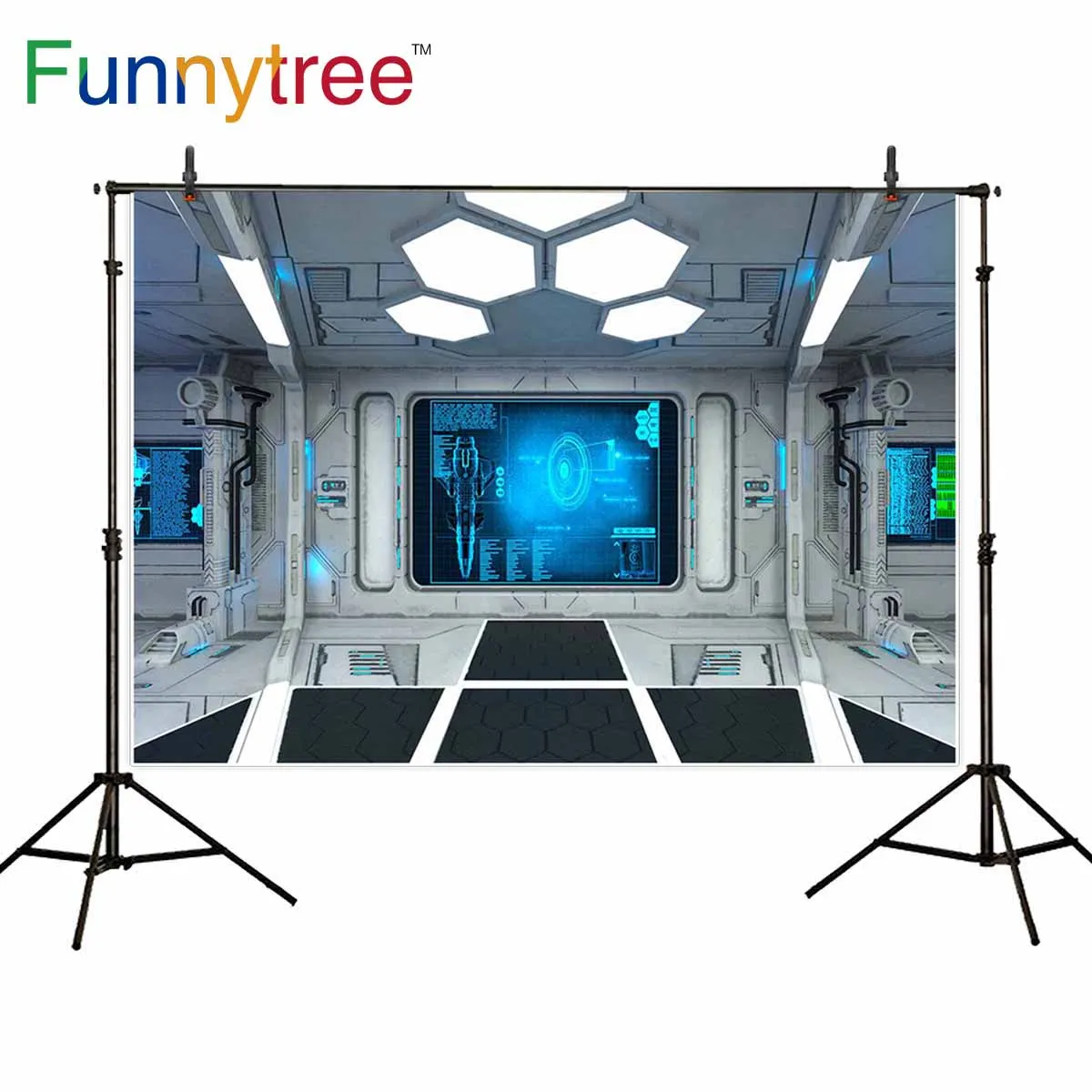 Funnytree backgrounds for photo studio light Science fiction spaceship interior photography Space backdrop photophone photozone