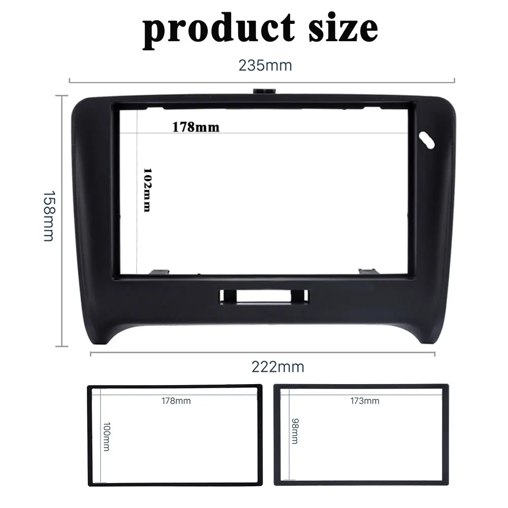 LONGSHI 2DIN Panel Kit Fitting Frame Car Radio Fascia for 2000 2001 2002 2003 2004 2005-2011 Audi TT Stereo Dash Trim Double DIN