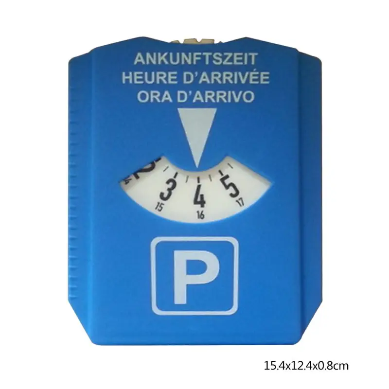 Car Parking Disc Timer Clock Arrival Time Display Blue Plastic Parking Time Tools Portable Car Parking Timer Clock image 2