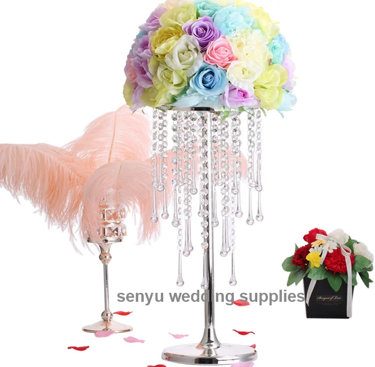 

Elegent new design Acrylic beautiful centerpieces/artificial flower stand for wedding table decoration senyu0342