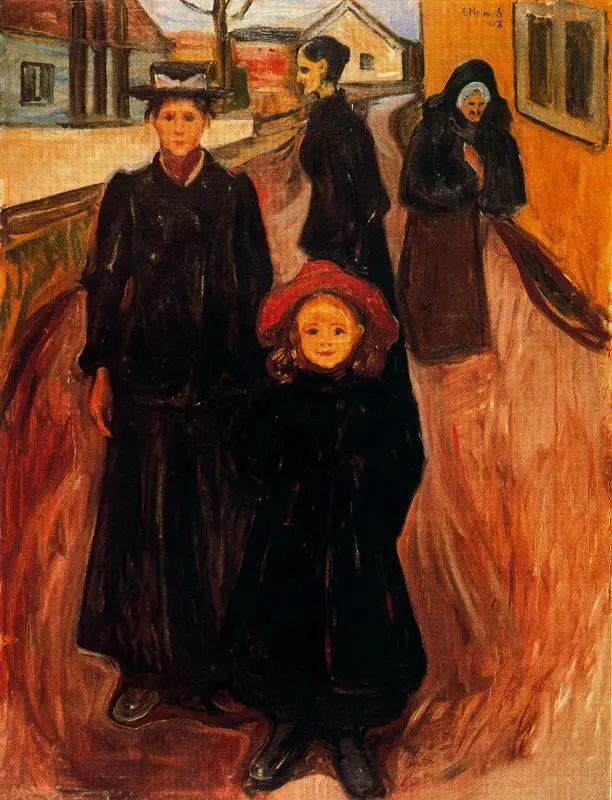 Reproducción de pintura al óleo 100% hecha a mano sobre lienzo de lino de artista profesional, precio barato, cuatro años en la vida de Edvard Munch,