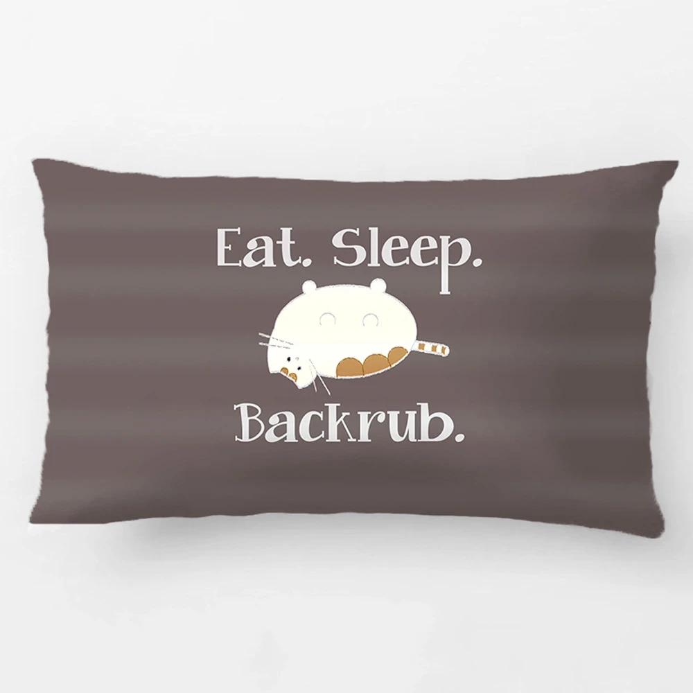 Eat. Sleep. Backrub. Wedding Decorative Cushion Cover Pillow Case Customize Gift High-Quility By Lvsure For Sofa Seat Pillowcase