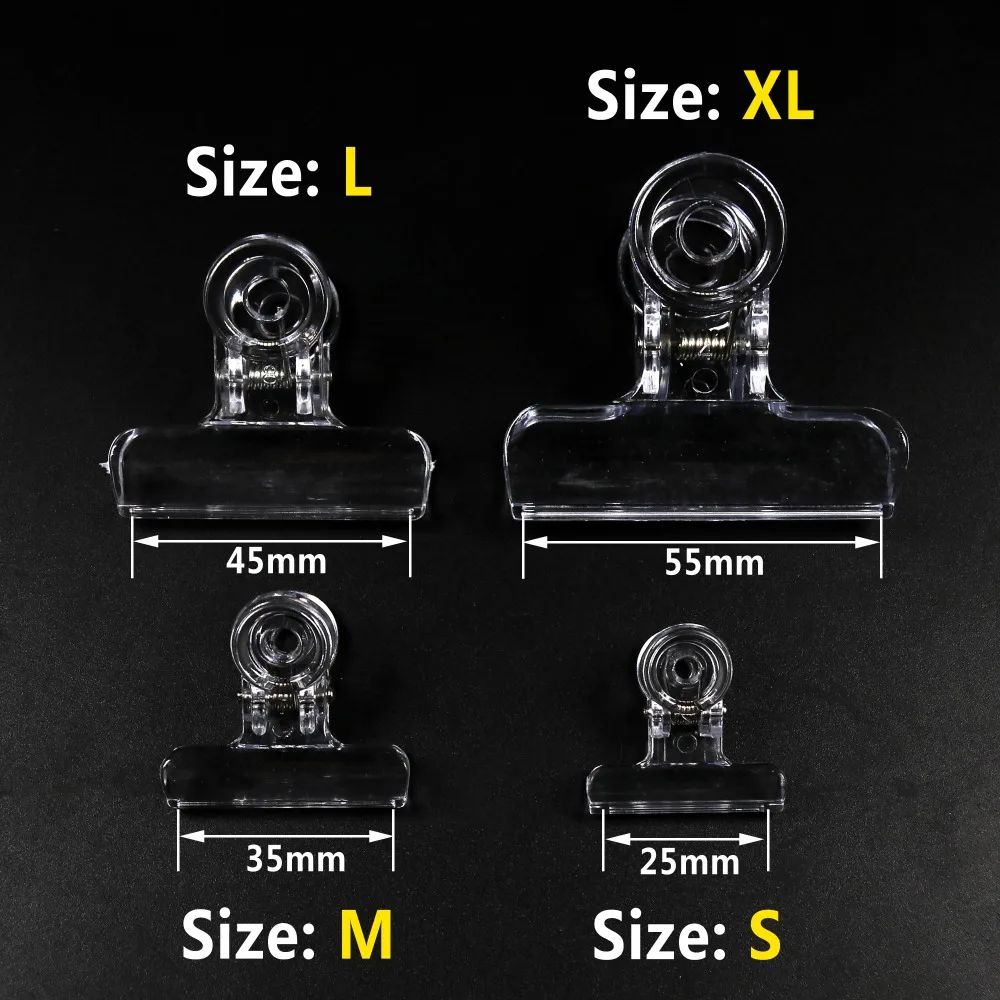 Bimoo 4PCS/set Clear Plastic Dubbing Loop Clip CDC fly Tying Tool Size S M L XL