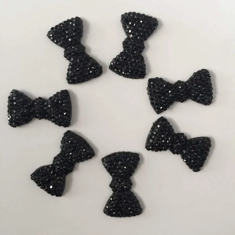40 sztuk 11*20mm modna kokardka krawat świecące kryształy Rhinestone łuk na wesele Party prezent-B649