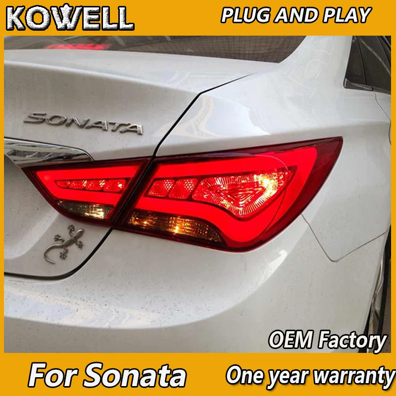 KOWELL Car Styling for Sonata Tail Lights 2011-2014 Sonata 8 Taillight Rear DRL Fog Brake Turn Signal Reversing