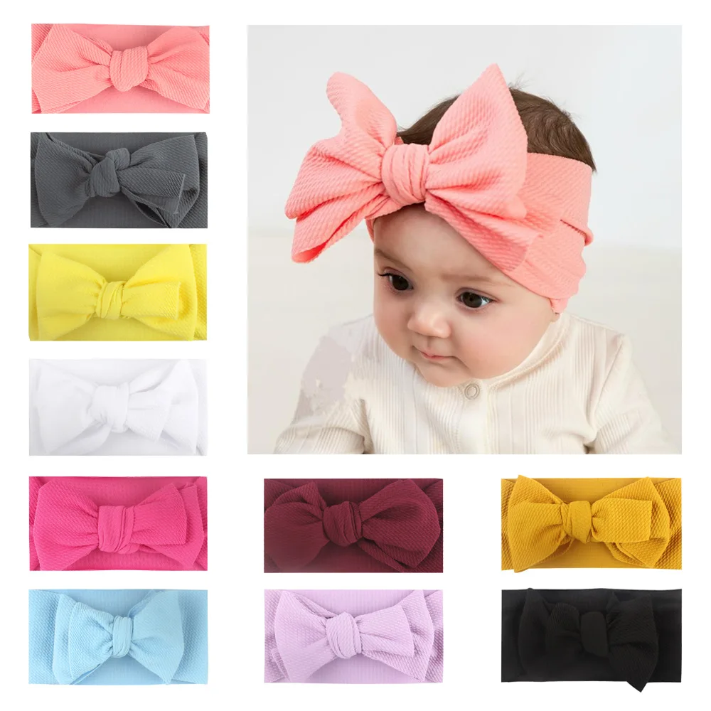 

10 Pcs Big Bowknot Baby Headbands Knotted Infants Headwraps Toddler Girls Turban Bebe Hair Bows Hair Accessories