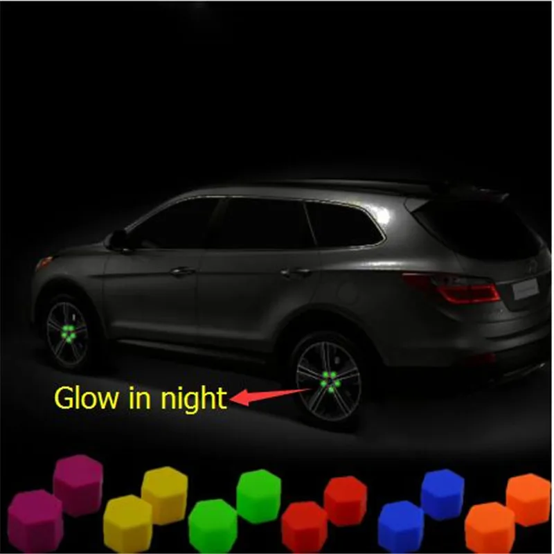 100pcs (5 sets) X Car Luminous 19mm Silica Bolt Cap Wheel Screw Nut Cover Protective Hub Protector Caps For Cars Accessories