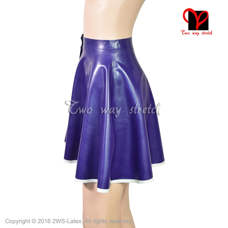 Sexy Latex Skirt Buttons at Front Flares Circle Skater Cheerleader Swing Rubber Miniskirt Mini Skirt Playsuit Bodycon QZ-067