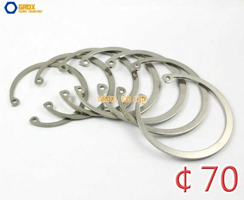 

5 Pieces 70mm 304 Stainless Steel Internal Circlip Snap Retaining Ring