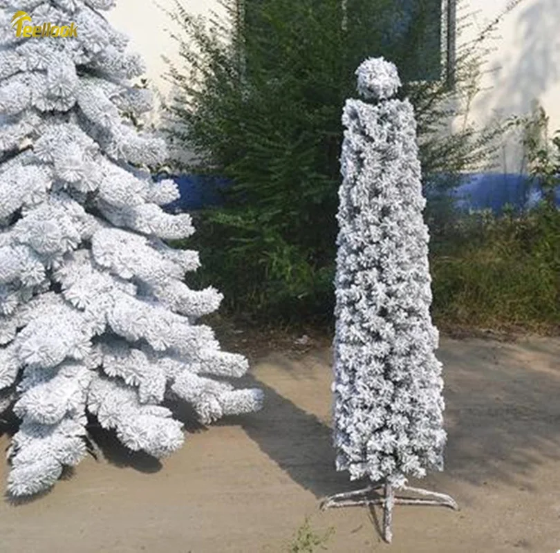 Teellook 0.9m/2.4m encrypted imitation zonal flocking Christmas tree snow tree Christmas hotel home decoration supplies