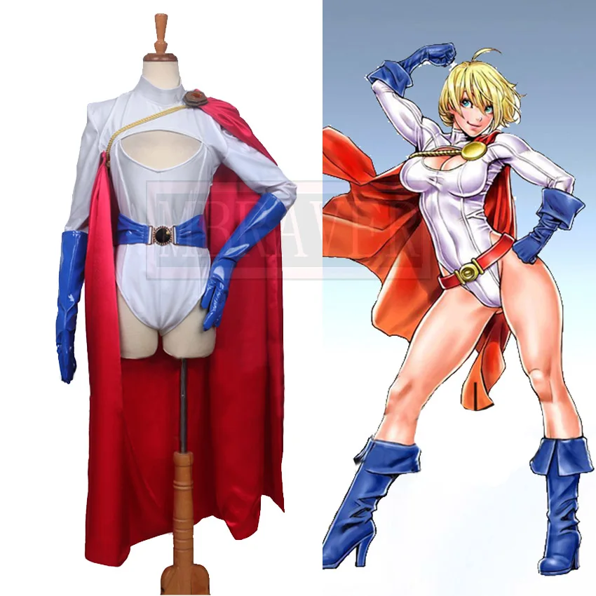 Power Girl Costume female spandex PowerGirl cosplay party Costumes girls women lady halloween zentai suit