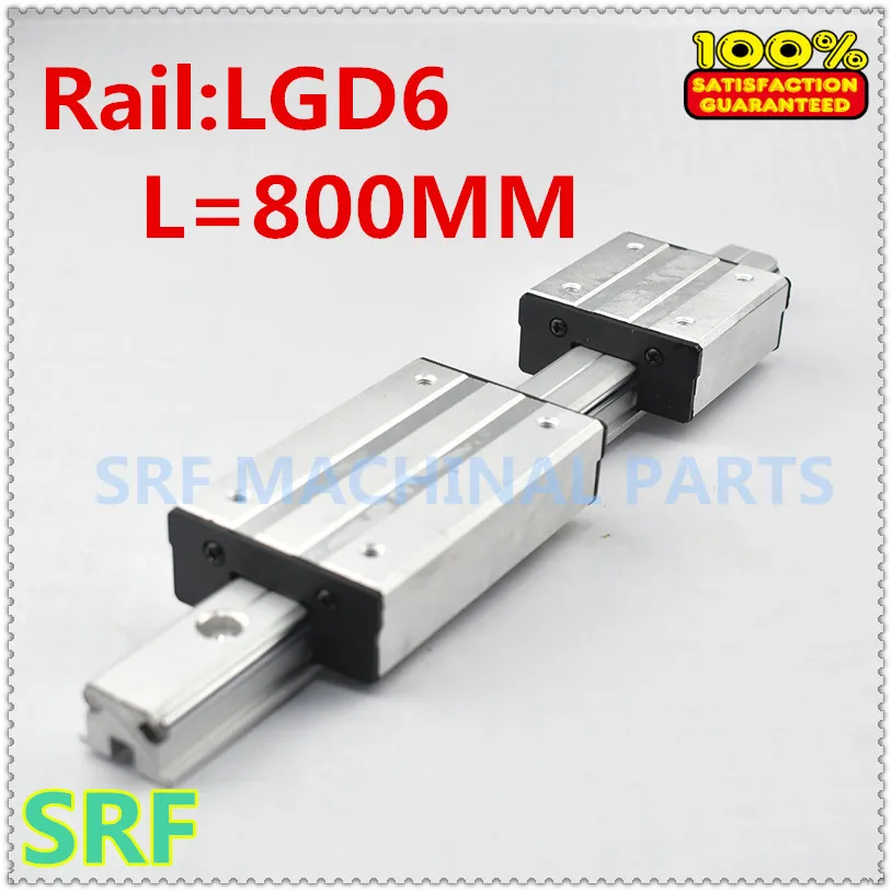 

1set Aluminum Square Roller linear guide rail Double Axis External Guide Rail LGD6 L=800mm with 4 wheels slide block