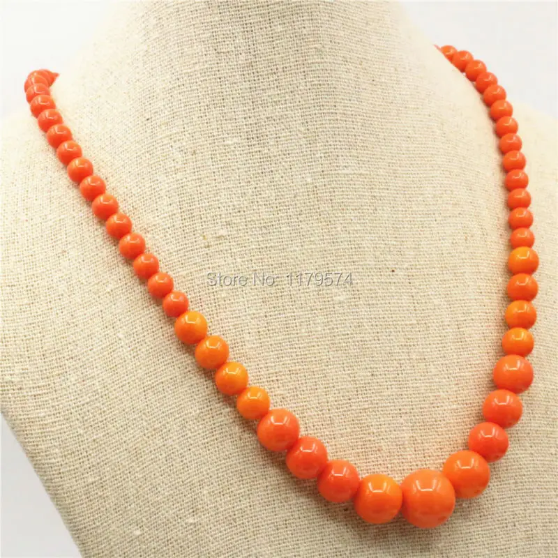 6-14mm Natural Accessories Orange Seashell Beads Tower Necklace Chain Earbob Earrings Sets Jewelry Making Christmas Girls Gifts