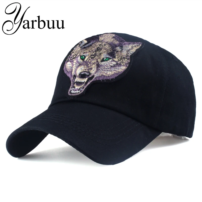 [YARBUU]Baseball cap with Wolf labeling snapback hat Cotton Casual caps for men new fashion summer cap black colour hip hop caps