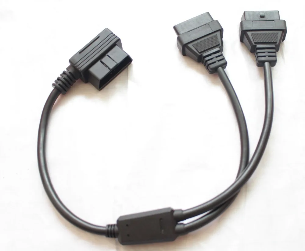 

Wholesale OBD II 16 Pin OBD 2 Splitter Adapter Extension Cable Male to Dual Female Y Connector obd2 extended interface line