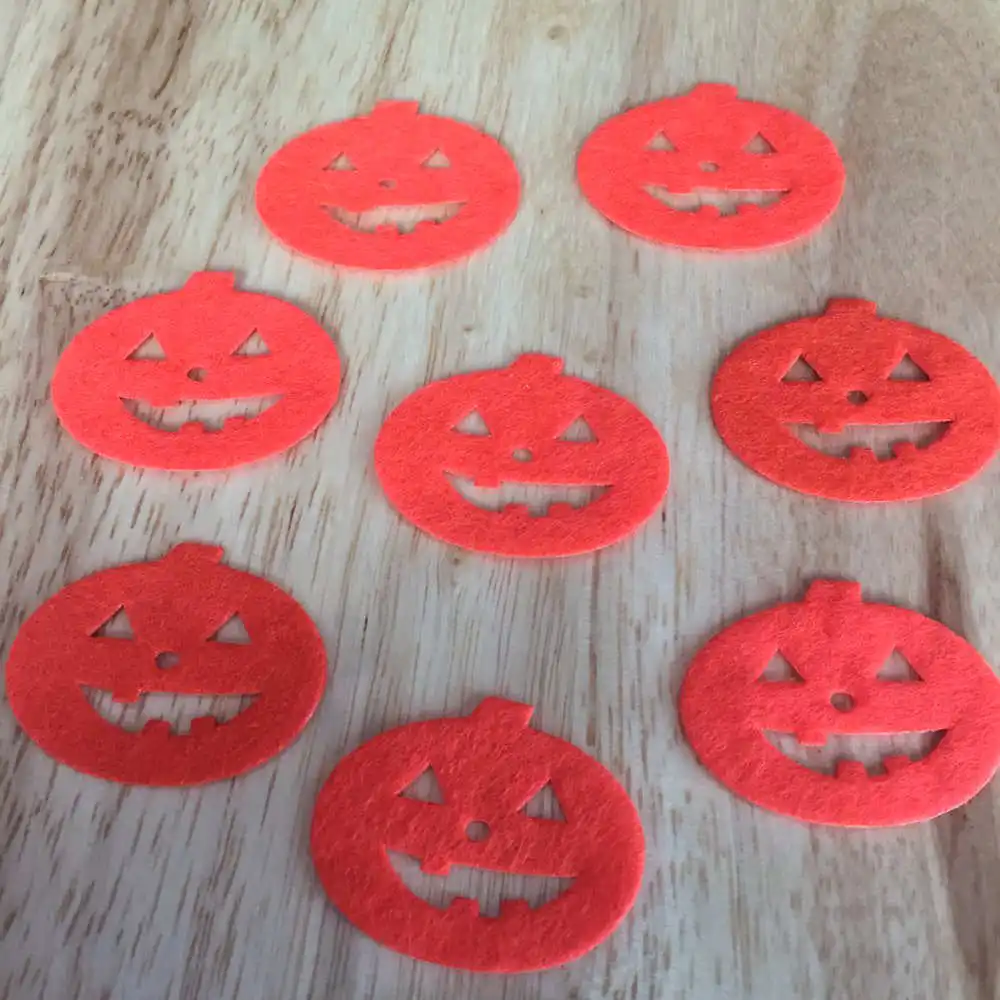 80pcs 30*37mm Halloween's pumpkin Applique Patches Felt Accessories party decoration DIY Craft Scrapbooking C121