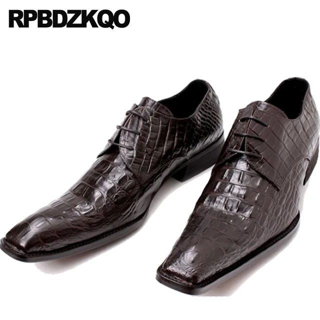 Snake Skin Custom Handmade Dress Shoes Alligator Oxfords Men Python Genuine Leather Square Toe Snakeskin 46 Big Size Crocodile AliExpress 322