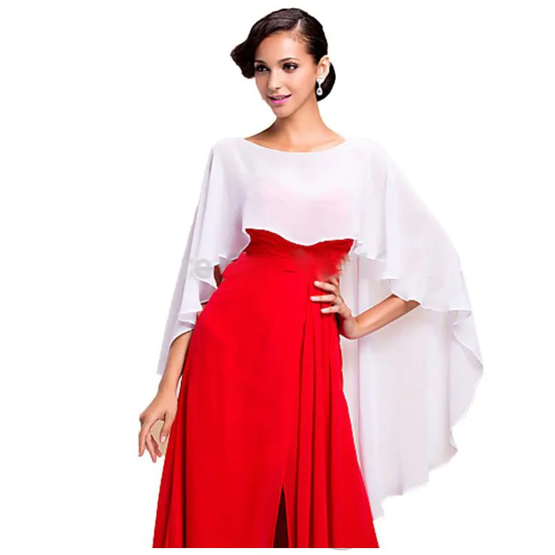 Janevini Piumino Donna Bridal Chiffon Cape Stola Bruiloft Hoge Lage Bruid Bolero Cover Up Vrouwen Avond Shawl Wraps Shrug zomer