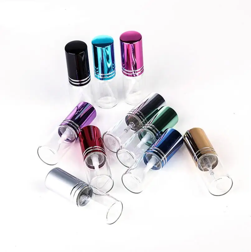 5ML Empty Refillable Portable Colorful Glass Perfume Spray Bottle With Aluminum Atomizer For Travel LX1264