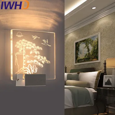 

IWHD Acrylic Modern LED Wall Lamp Fashion Children's room Living Bedroom Room Wall Light Fixtures Home Lighting Stairs Arandela