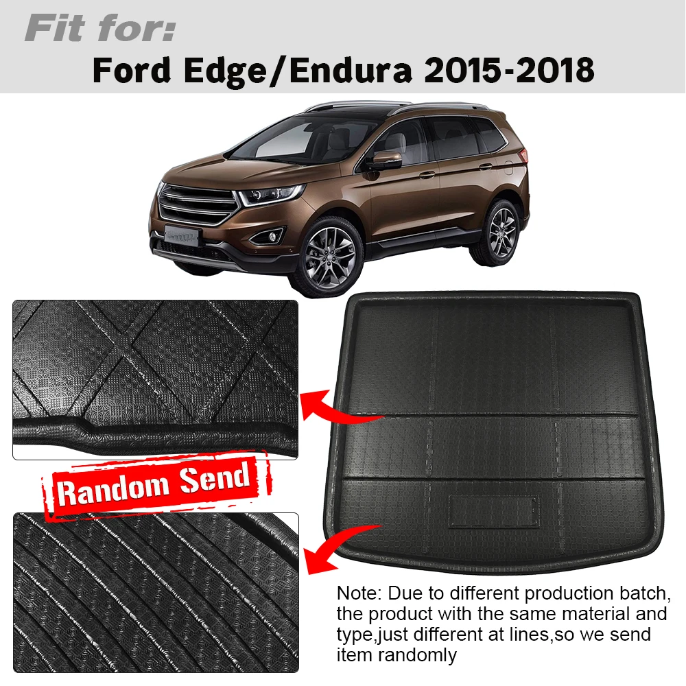 Buildreamen2 For Ford Edge Endura Car Tail Trunk Mat Floor Tray Boot Liner Carpet Cargo Mud Protector Pad 2015 2016 2017 2018