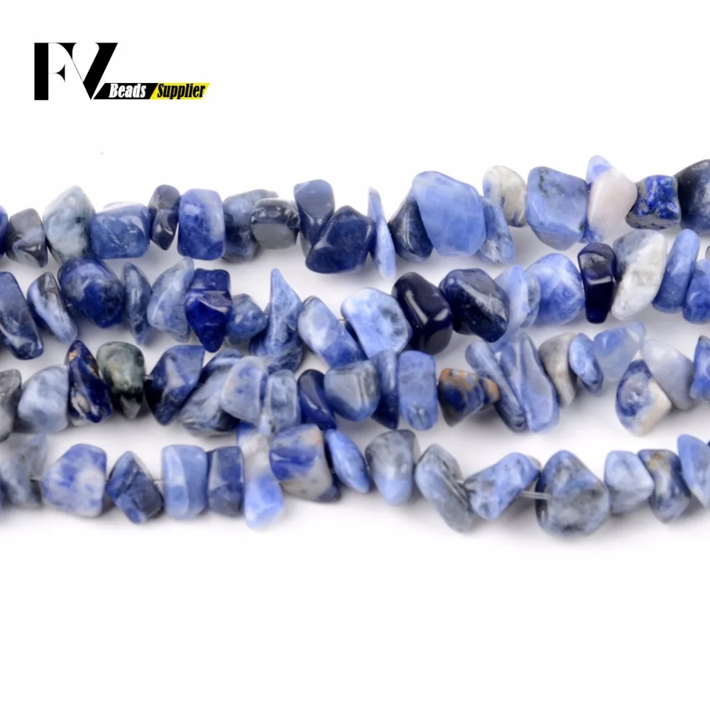 Natural Blue Sodalite Chip Beads for Needlework 5mm-8mm Irregular Gravel Stone Beads for Jewelry Making Bracelet Accessories 15\