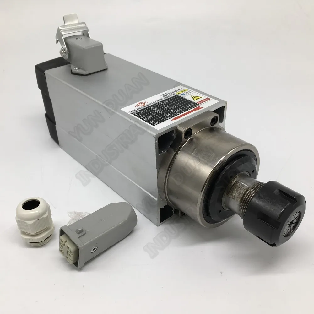 380V 2.2KW 3HP ER25 Spindle Motor Air Cooled 4pcs Ceramic Bearings High Precision for CNC Engraving machine Router Woodworking