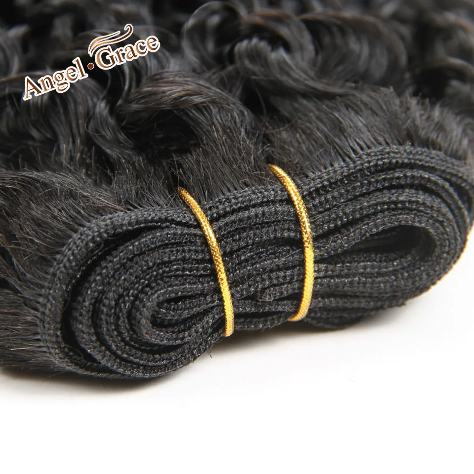 Kinky Curly Hair Weave Bundles 1/3/4 Pcs/Lot 100% Remy Human Hair  Peruvian Hair Bundles Natural Color 100g/Pc Angel Grace Hair