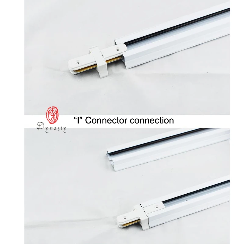 Connecteur de ligne de voie en aluminium en forme de I, connecteur en forme de T, projecteurs LED, connecteur à 2 fils, haute qualité, noir et blanc