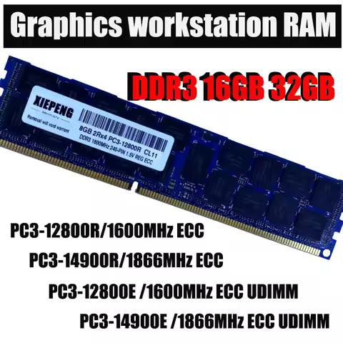 Server memory 16GB 2Rx4 PC3-14900 REG ECC DDR3 32GB 1866MHz 4GB PC3 15000 Registered ECC RAM for Mac Pro Graphics workstation