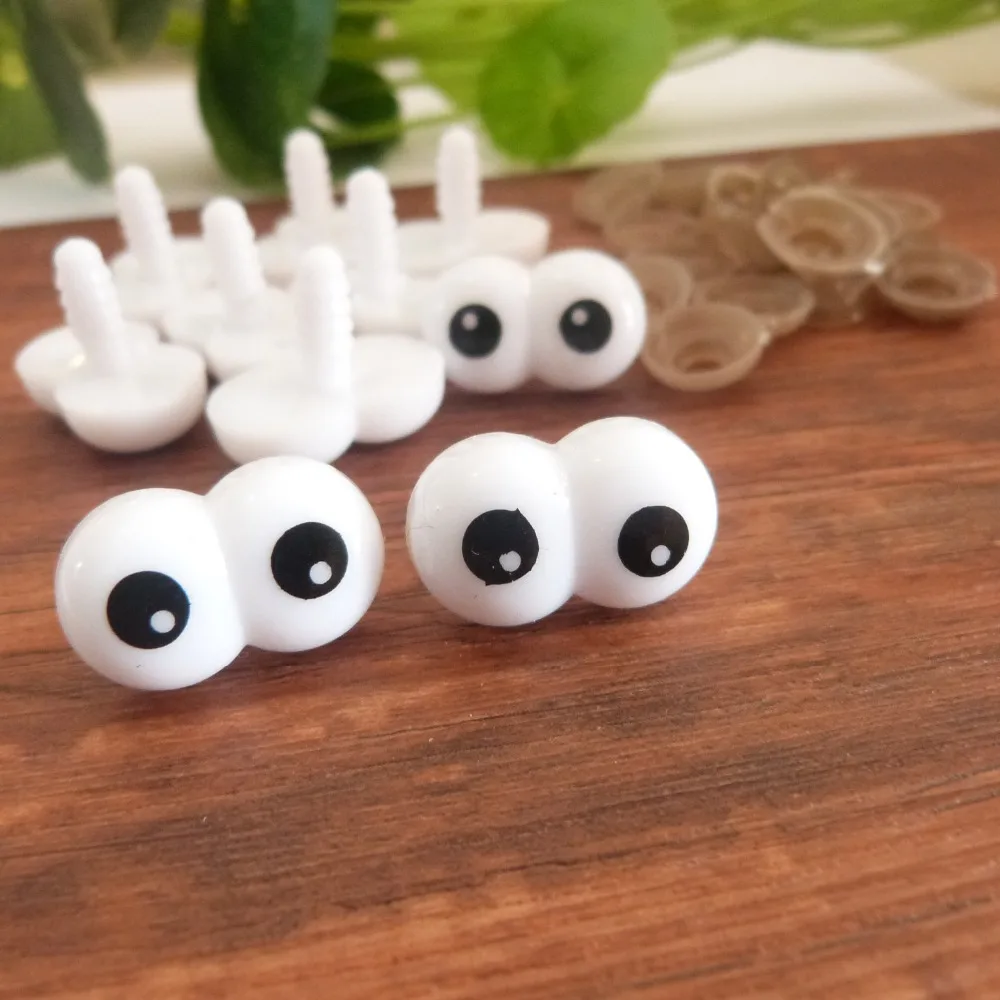 

new tiny 14x22mm Siamese plastic safety animal toy comical eyes & soft washer for diy doll findings-20pcs-50pcs-100pcs option