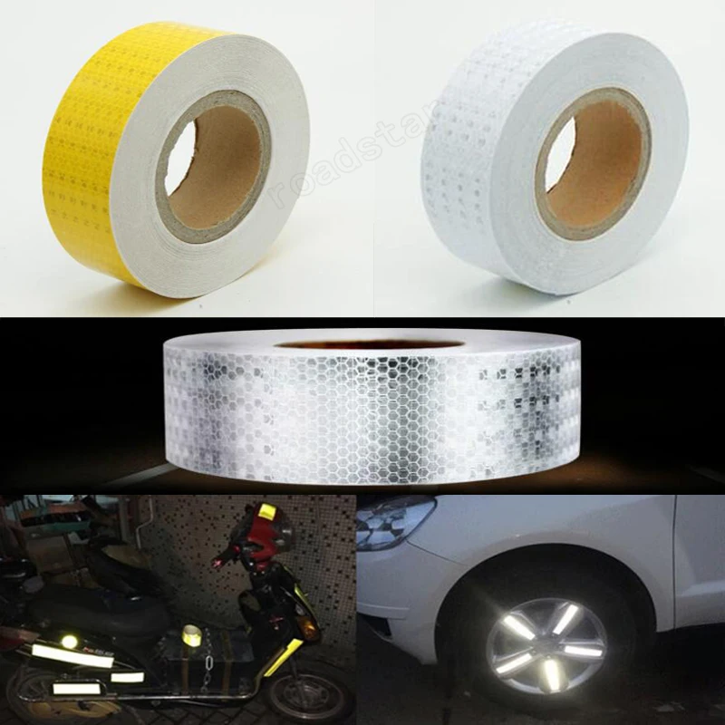 Roadstar 50mm X 50m Reflective Sticker for Car Truck Bicycle Warning Tape for Safety Mark Solid Color