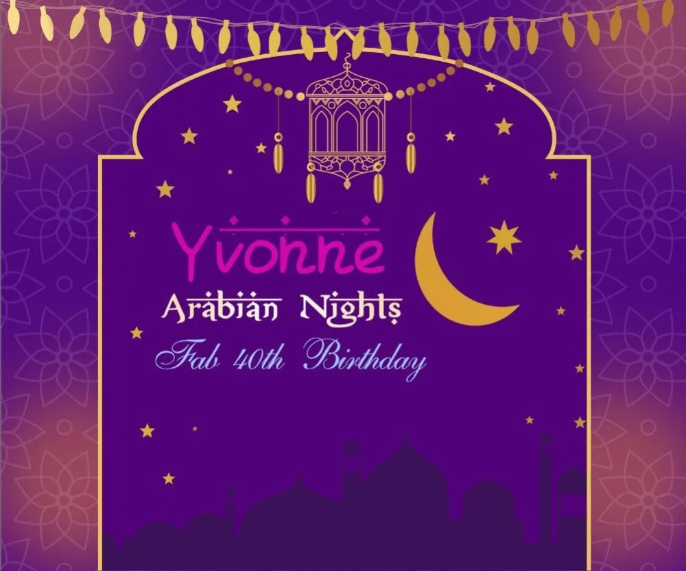 Custom Printable Arabian Nights Party backdrops polyester or Vinyl cloth High quality Computer print birthday  background