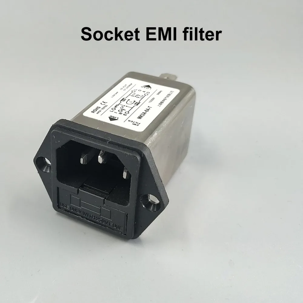 

IEC inlet module AC power socket with fuse EMI filter 6A 115V/250V 50HZ/60HZ