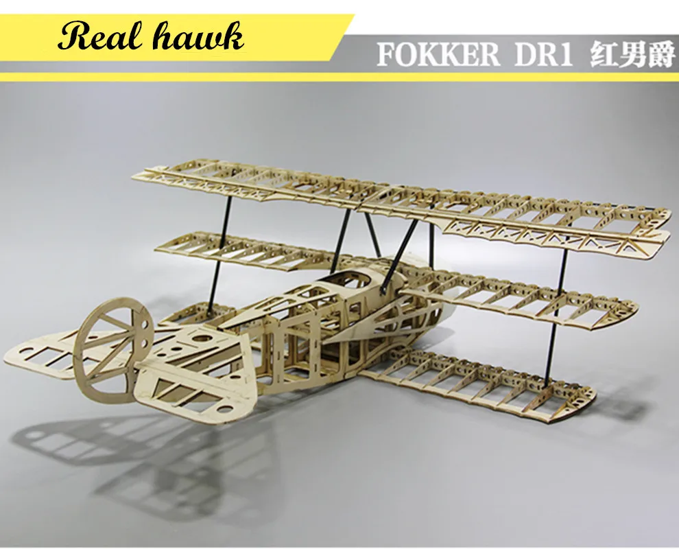 RC AirPlanes Laser Cut Balsa Wood DIY Airplane Kit FOKKER DR1 Frame Wingspan 1000mm Model Building Kit