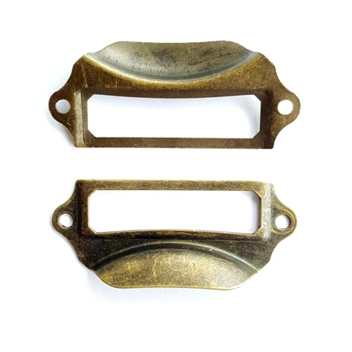 25pcs Antique Bronze Drawer Handle Label Brand Gripe Vintage Cabinet Knob Door Card Holder Old Drawer Handle Accessory Wholesale