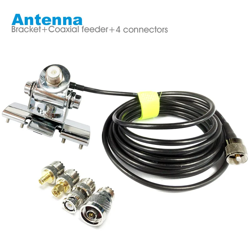 Car Radio Antenna Mount Bracket 5M PL259 SO239 Coaxial Feeder Extend Cable SMA Female Male BNC Connector for Most Walkie Talkie