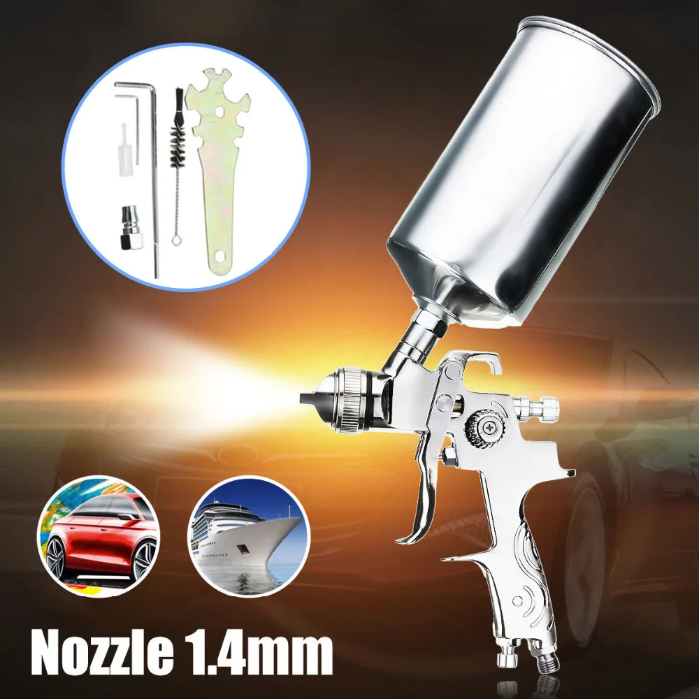 

WENXING Professional Spray Gun For Painting Cars 1.4mm Nozzle 1000ML Gravity HVLP Spray Paint Gun Airbrush Pistols Aerografo