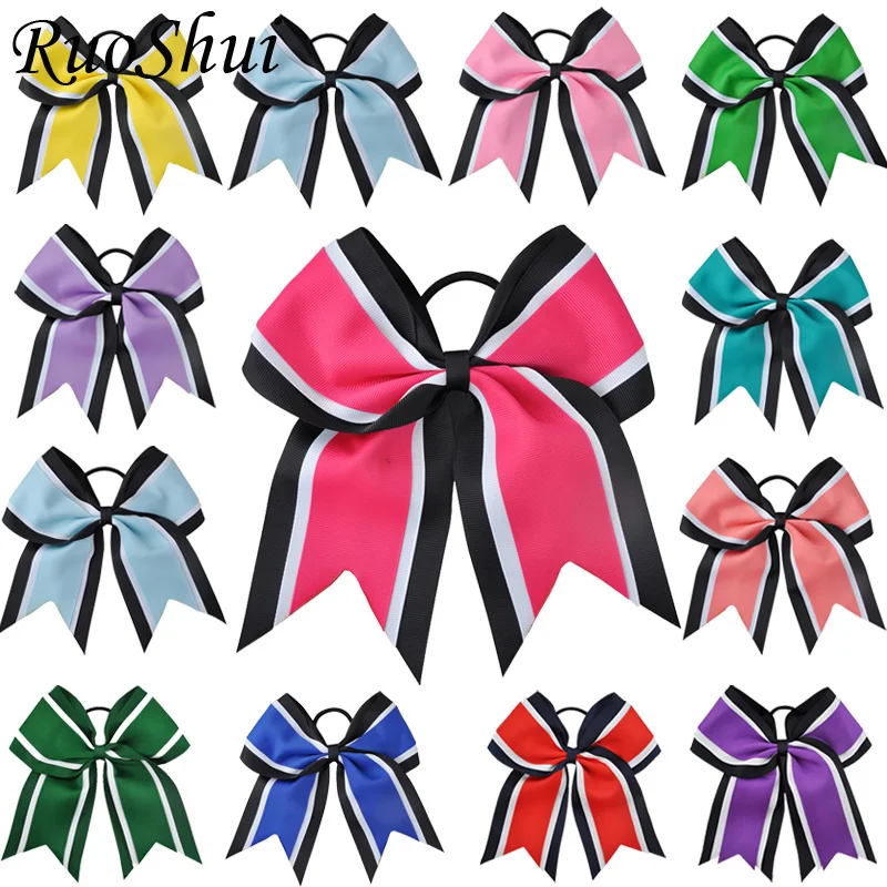 8 Inch Fashion Women Girls Scrunchies Elastic Hair Bands Ponytail Holder Hair Bows Popular Rubber Hair Tie Hair Accessories 2019