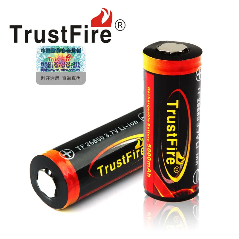 Trustfire 26650 Battery Rechargeable Battery 3.7V Capacity Li-ion Rechargeable Battery For Flashlight Torch Battery