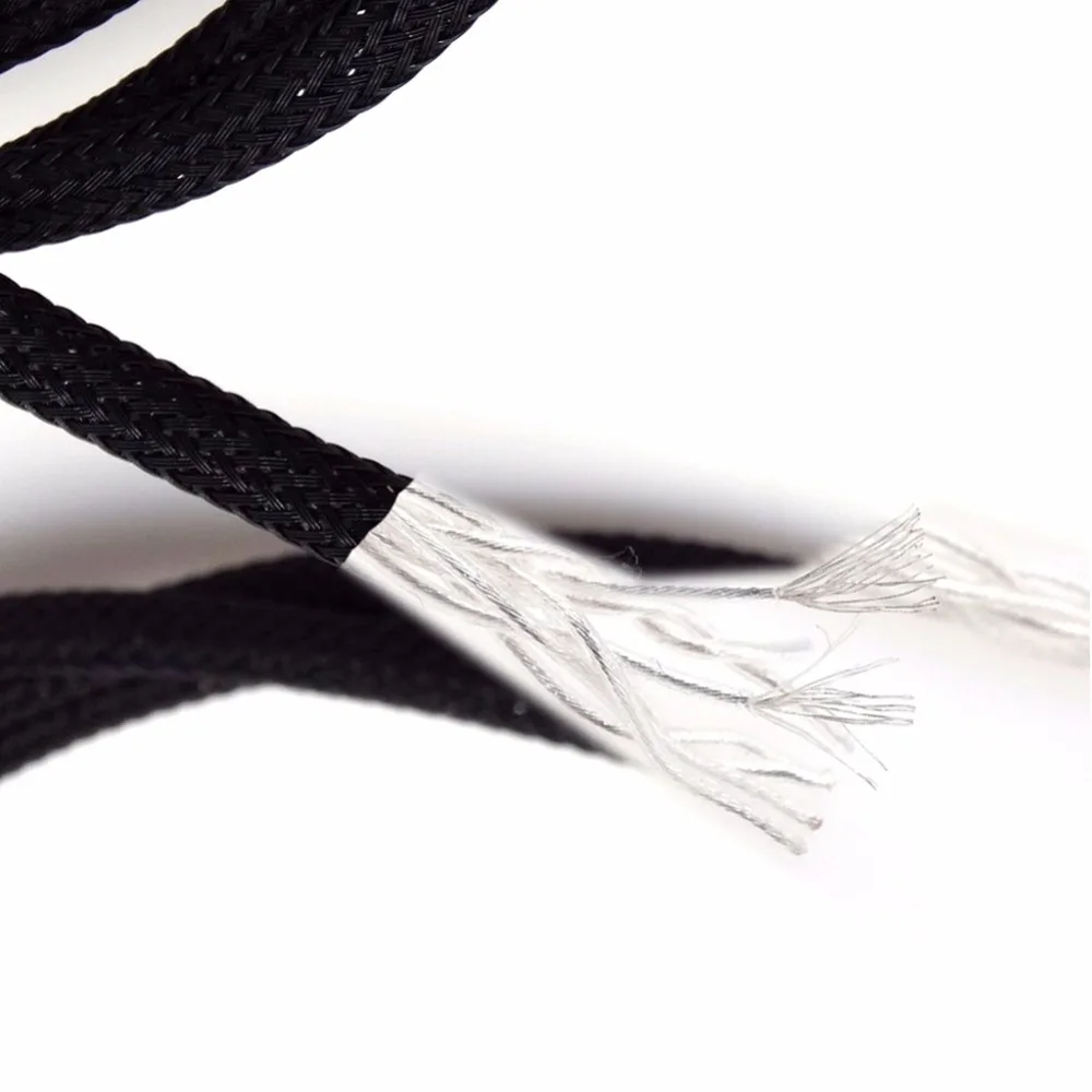 هالدين الأسود النايلون كم الفضة مطلي 4-Pin XLR ذكر متوازن إلى 6.35 مللي متر 1/4 أنثى كابل محول الصوت